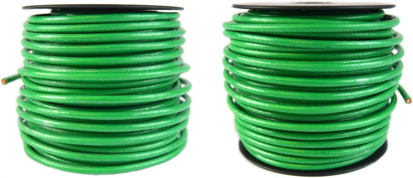 Two Rolls of 10 Gauge 100 Feet Green Ground Wire Solid Copper UL Listed (200 Feet Total)