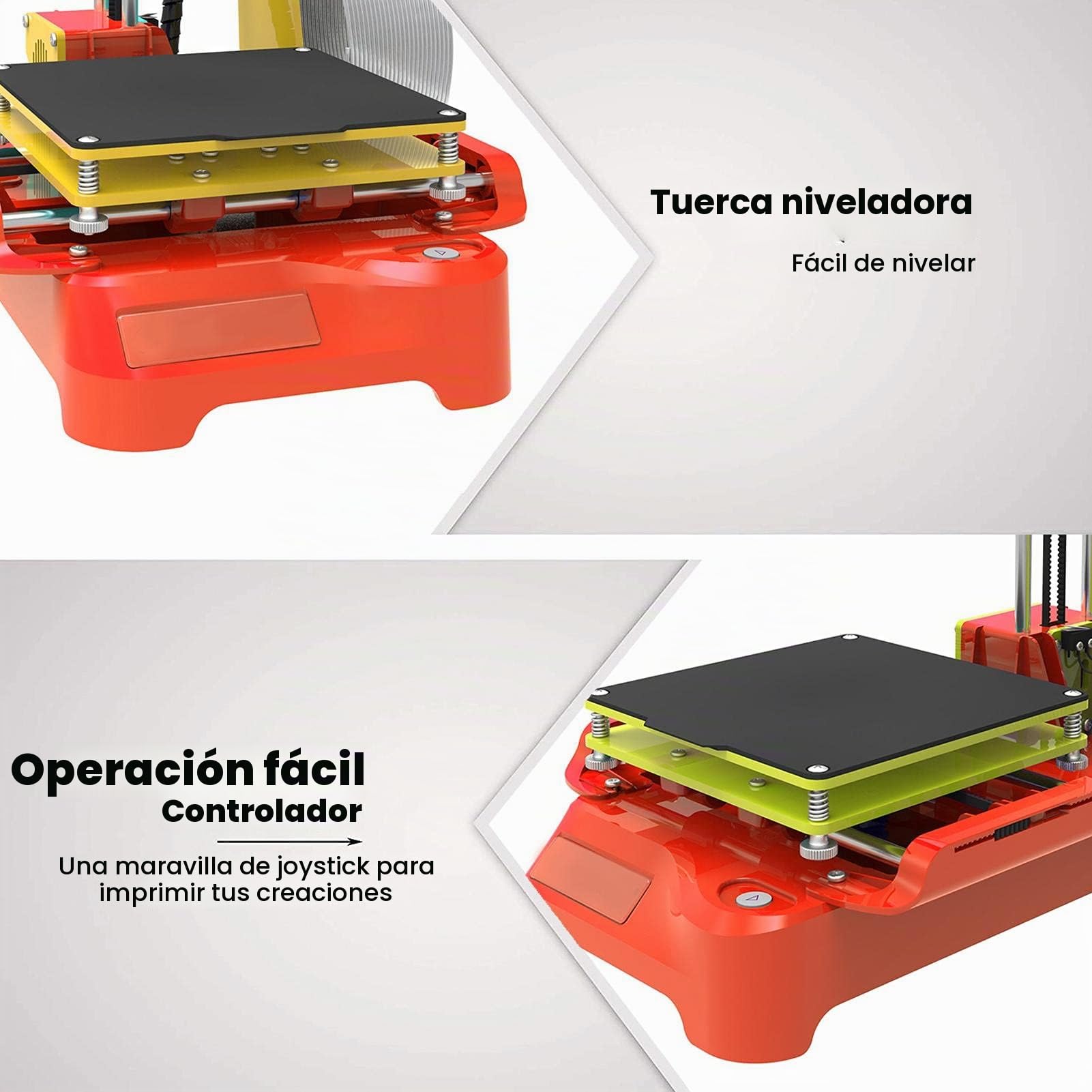 BuyWeek Mini Impresora 3D, Impresora 3D de Escritorio K7,Impresora 3D Fused Deposition Modeling para niños, educación para Estudiantes, Suministros de impresión PLA