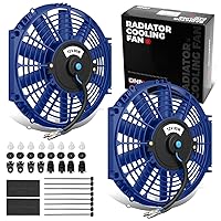 Vista 26 de DNA Motoring Ventilador de radiador delgado de refrigeración eléctrica de alto rendimiento de 10 pulgadas con kit de montaje, azul, RAF-10-BL+FMK