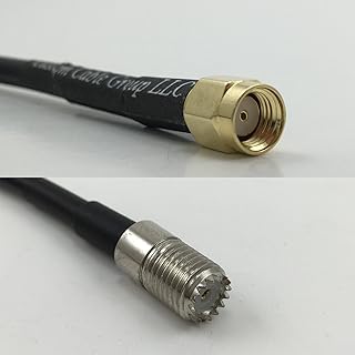 12 inch RG188 RP-SMA MALE to MINI UHF FEMALE Pigtail Jumper RF coaxial cable 50ohm Quick USA Shipping