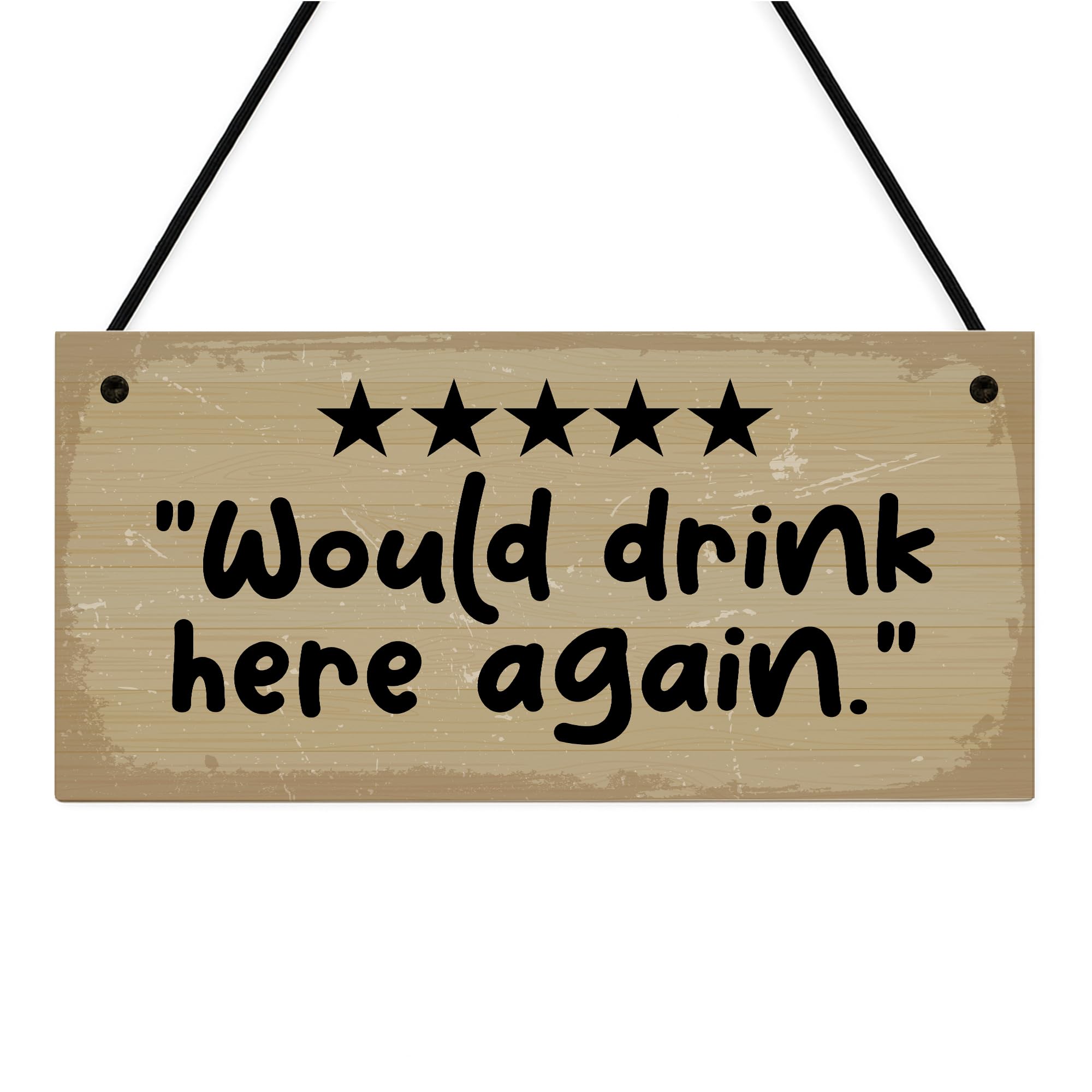 Red Ocean Funny Novelty Home Bar Decor Would Drink Here Again Garden Sign For Outdoors Hanging Wall Plaque For Home Bar Pub Gift For Women Men Patio Signs