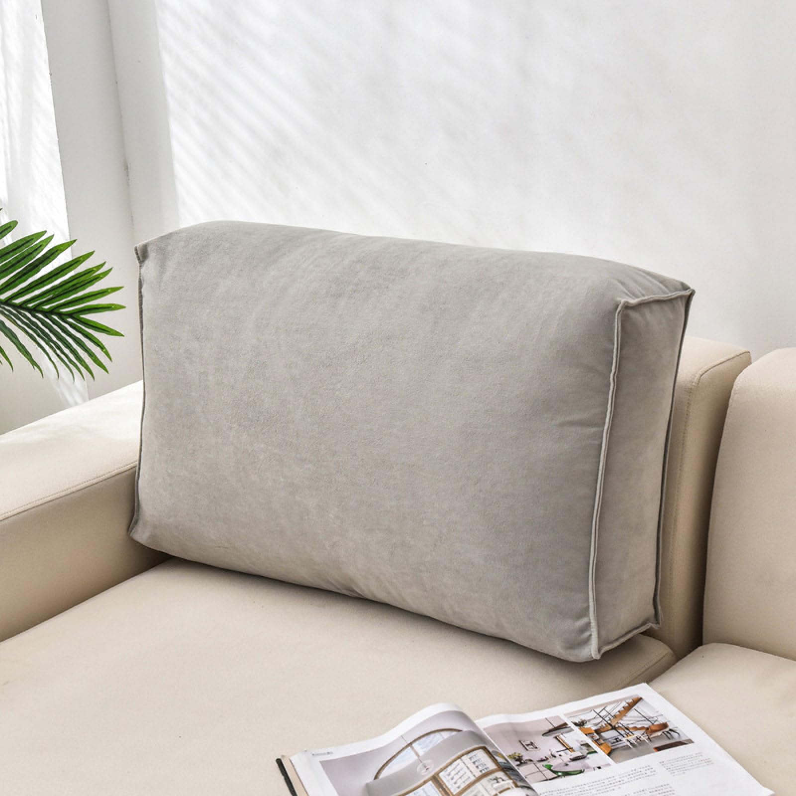 BERULL Couch Pillows,Classic Large Sofa Back Waist Cushion, Comfort Reading Pillow Lumbar Support Pillow, for Sofa,Bedside,Bay Window,gray,40x18x5inches