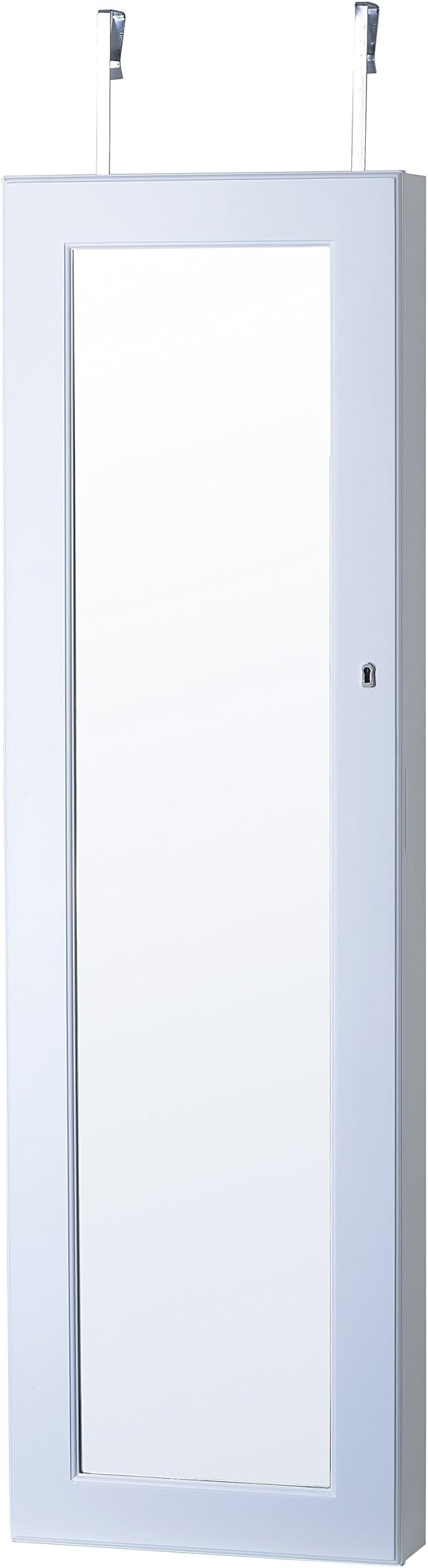 Wall or Door Mount Jewelry Armoire - White