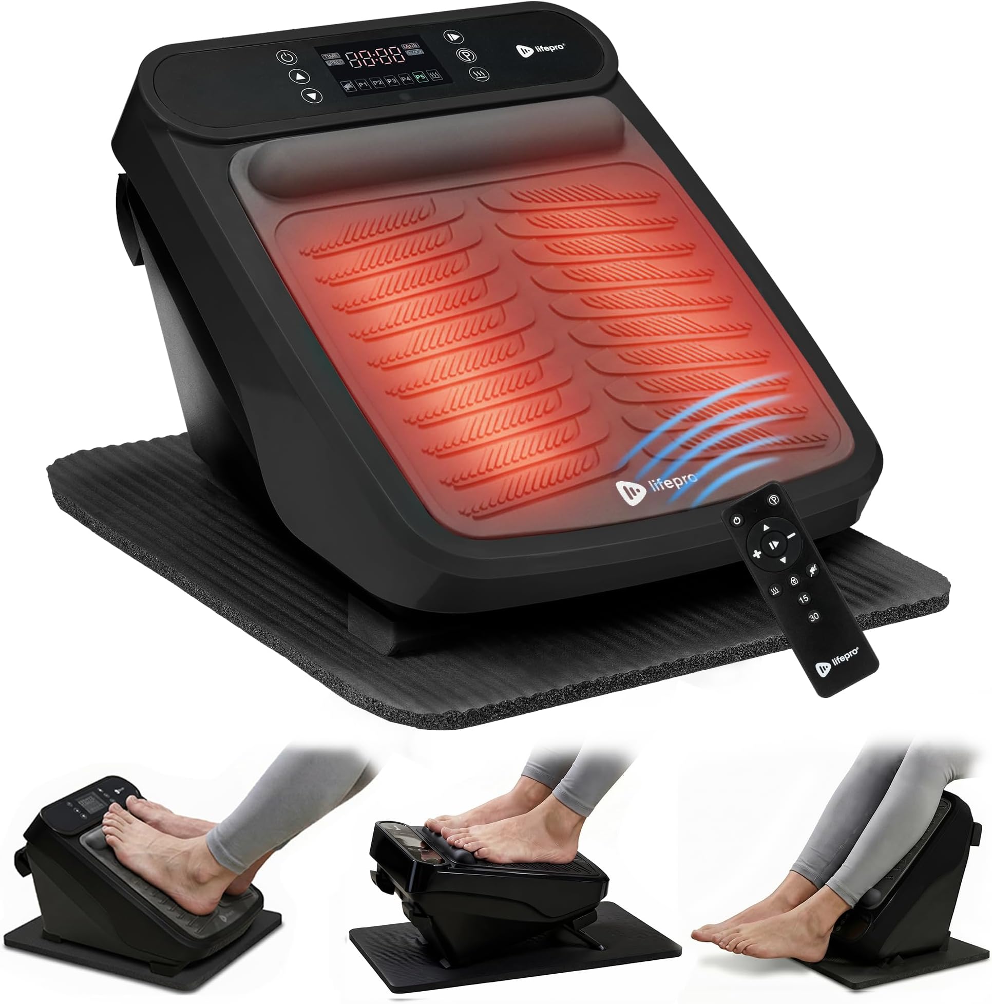 LifePro VibraFlow Foot Massager for Neuropathy - Relaxing Calf and Foot Therapy with Heat Option for Maximum Soothing Relief - Massager for Blood Circulation and Revitalization