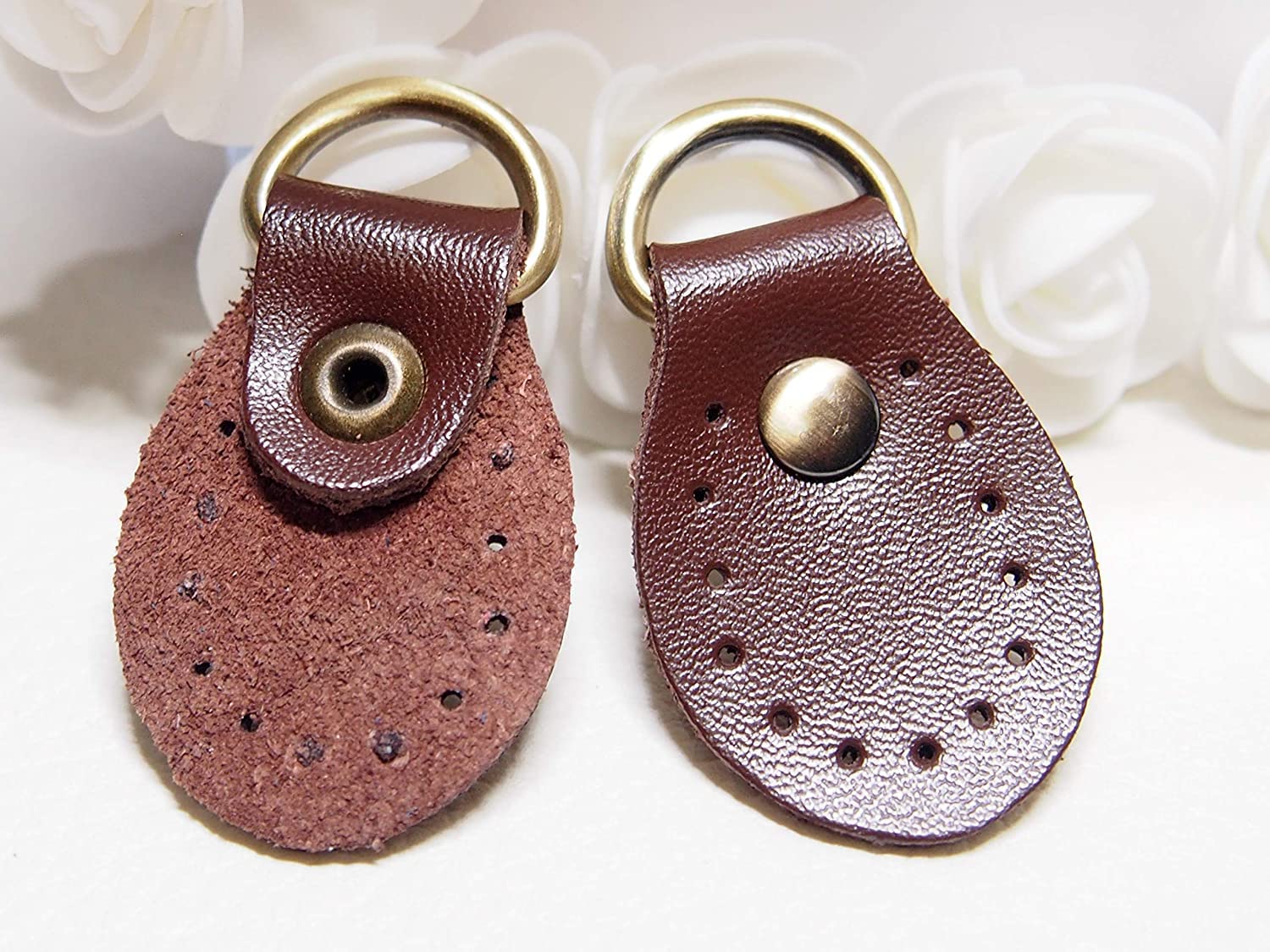 Amazon.co.jp: 1セット 本革 アタッチメント Dカン付き 50x30