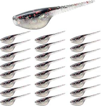 Crappie Lures Kit - Soft Plastic Lures for Trout, Bass, Panfish & Bluegill - 24 Packs