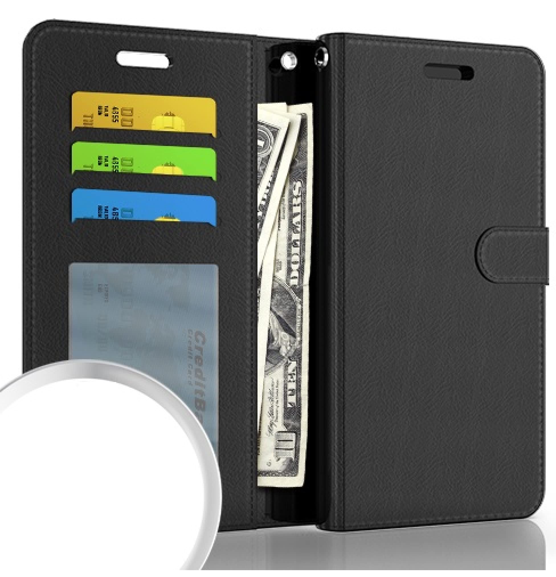 ExtremeCases for Motorola Moto G Power 5G 2025 XT2515V Wallet Pouch Cover Phone Case + Tempered Glass + Extreme Band (Black)