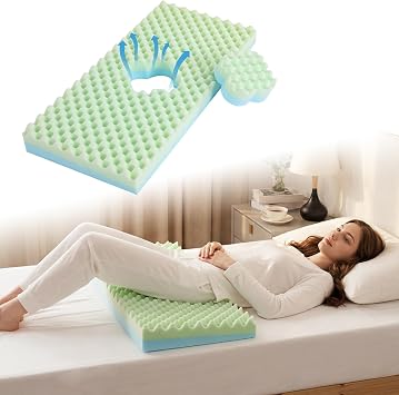 BALAPET Egg Shaped Foam Pressure Relief Mattress for Bed Sores, Wedge Bed Cushion with Removable Cut-Out Hole for Back, Hip & Tailbone Pain, Breathable Support Pad for Elderly & Patients