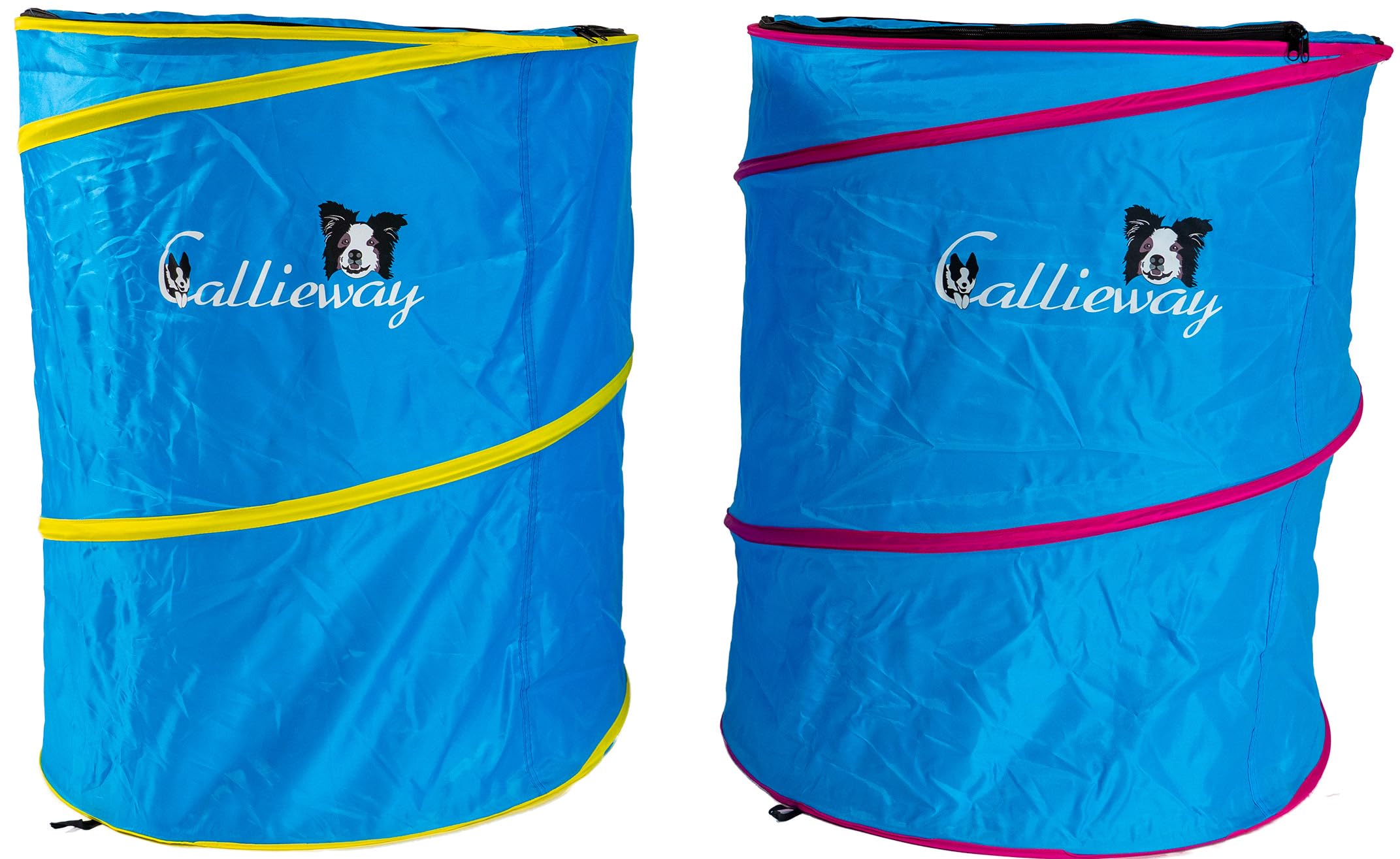 Callieway Hoopers Agility Barrel – Tonnella/barile per addestramento del cane (confezione doppia, blu) | Leggero, stabile e pesante | Include borsa per il trasporto | Agility Parcours per cani | Blu