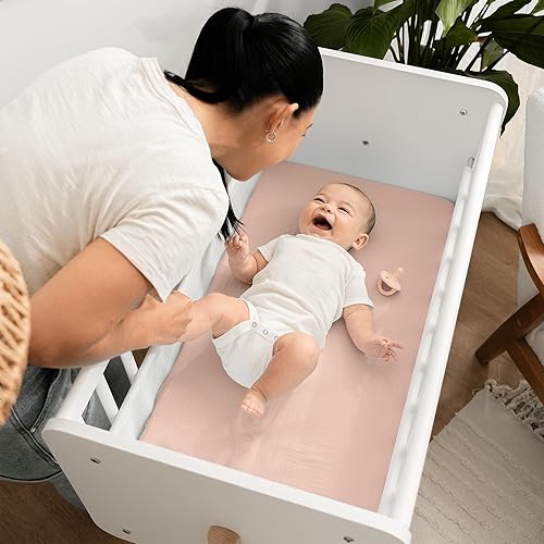 Miniatura 6 de Funda de muselina ajustable para cambiador, fundas extra suaves para cambiadores de pañales para bebés, niñas y niños, sábanas neutrales por Comfy