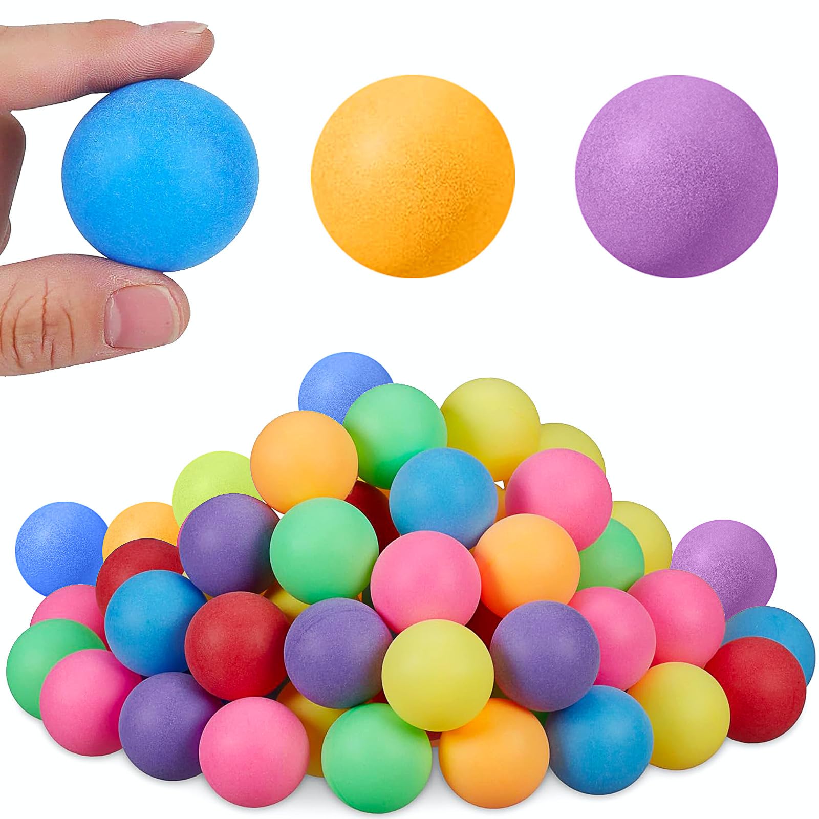 Pelotas de Ping Pong,50 Piezas 40 mm Color Pelotas de Ping Pong Plastico Pelota Ping Pong Pelota Ping Pong estándar para Adultos y Niños Mezcla de Colores - 1