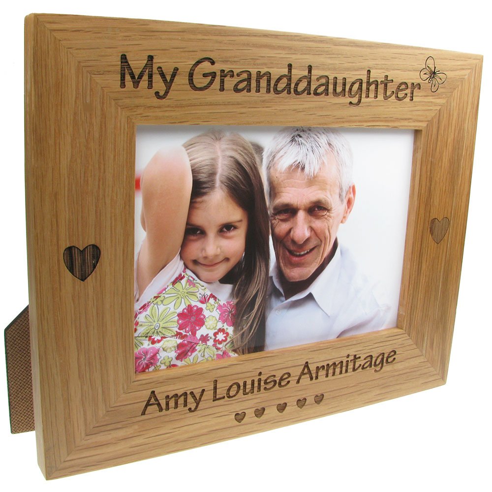 My Granddaughter Grandparent Gift Engraved Oak Photo Frame