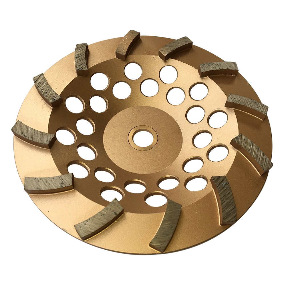 EDiamondTools Grinding Wheels for Concrete and Masonry 7" Diameter 12 Turbo Diamond Segments 7/8"-5/8" Arbor