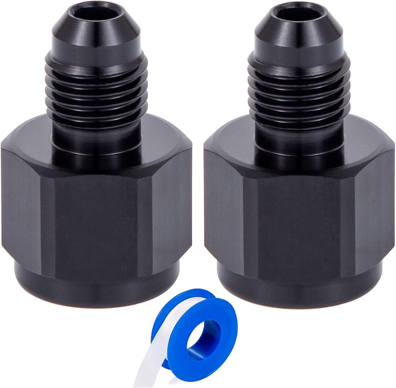 4AN Female to 3AN Male Flare Reducer Adapter Fitting Connector Aluminum Black(2PCS)
