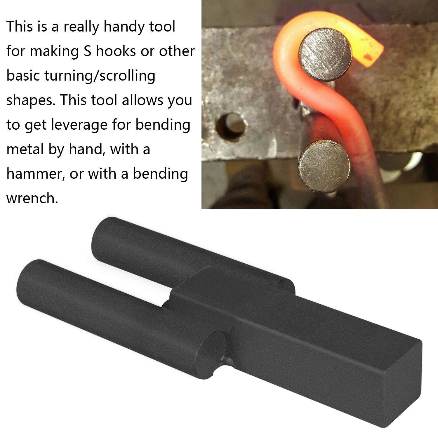 Blacksmith Hardy Tool For Anvil - 1 Inch Bending Fork For Turning, Scrolling, Twisting Metal, Fits Hardy Hole Or Vise - View #8