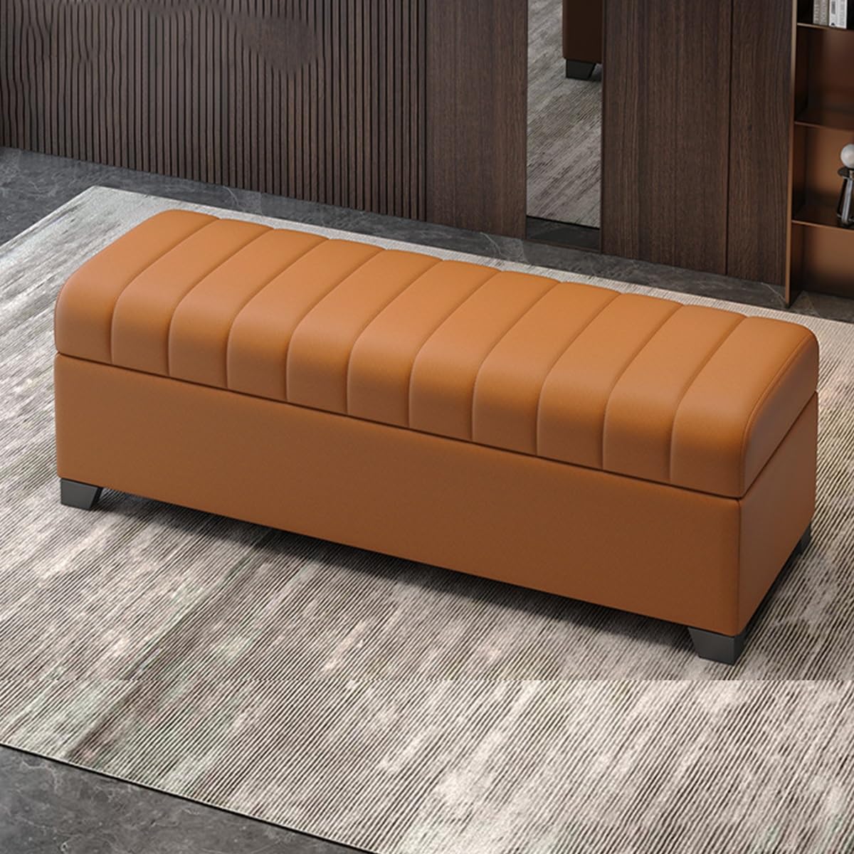 GDMDPTE Storage Bench with Shoe nizer Entryway Storage Bench Ottoman for Shoes Bedroom Storage Chest Footrest for Sofa Ideal for Hallway & Living Room (Dark ge L47)