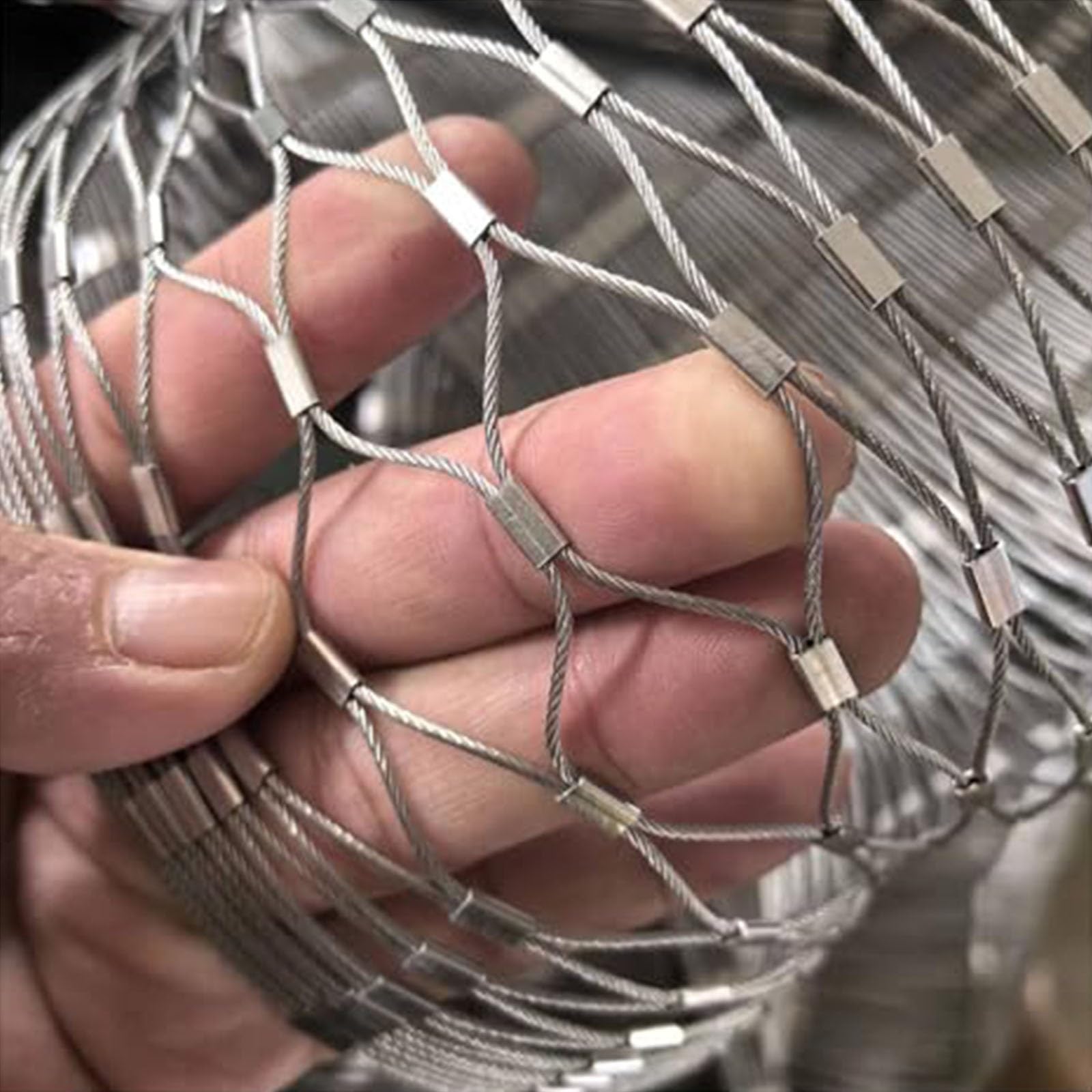 Filet en corde d'acier inoxydable pour sécuriser les escaliers et les limites du jardin