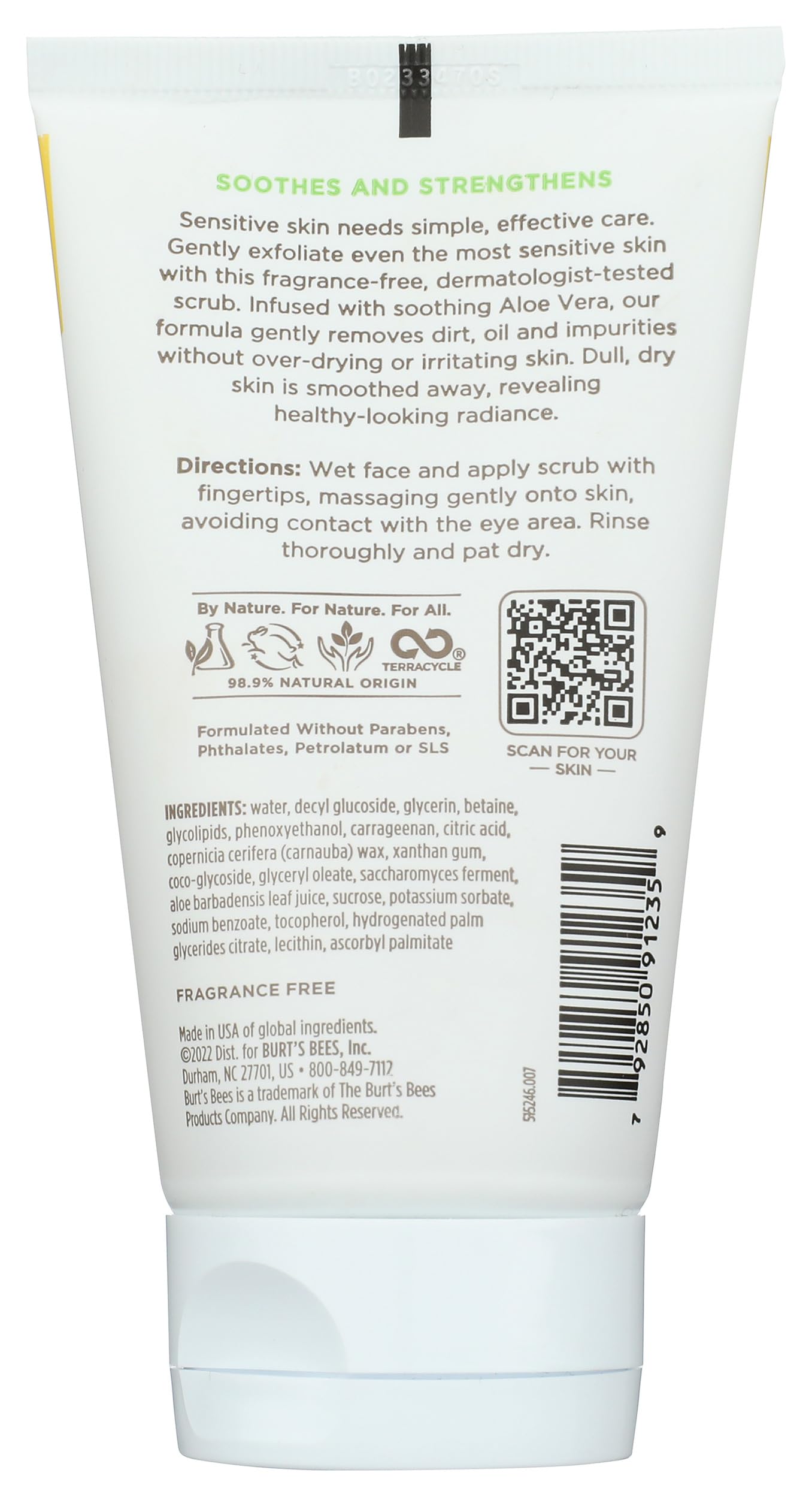 Burts Bees Sensitive Gentle Facial Scrub, 4 Fz