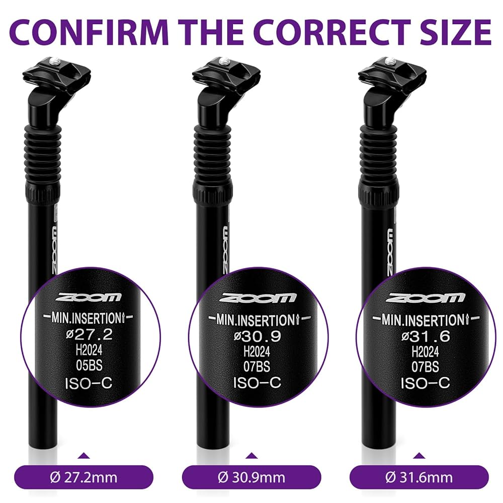 Amazon | ズームバイクサスペンションシートポスト:27.2 x 350