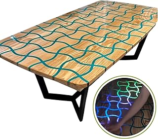 Glowing Table CNC is Made of Epoxy Resin, Led Rbg Resin Wooden Table, Epoxy Resin Countertop, Personalized Design Epoxy Table, Sensor Table, Magic Table, Epoxy Table (30x60 inch)