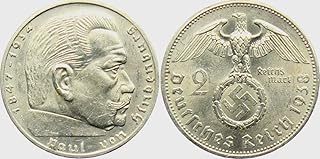 1936-1939 (Random Year) Silver Germany Nazi German 2 Reichsmark Coin Seller Circulated