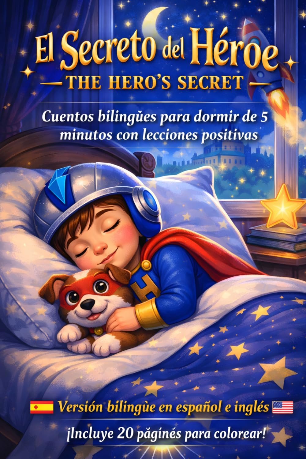 El Secreto del Héroe - The Hero's Secret: Cuentos Bilingües de 5 Minutos: Historias con Valores para Niños de 4, 5, 6, 7, 8 Años | 20 páginas para colorear (Spanish English Bilingual Collection)