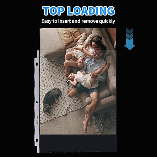 Miniatura 9 de Protectores de hojas de 500 páginas, protector de página de 8.5 x 11 pulgadas, material grueso mejorado, para carpeta de 3 anillas, protector de