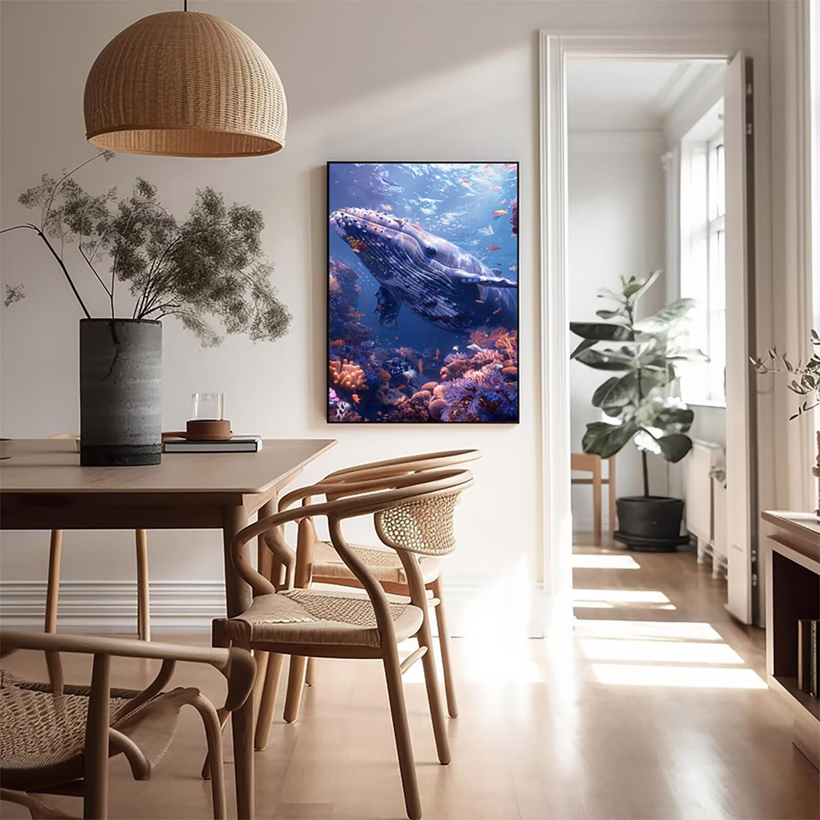 5D DIY malowanie diamentami wieloryb, malowanie diamentami pełny zestaw podwodnych stworzeń, kryształowe artystyczne hobby kreatywne diamenty, rzemiosło ścieg krzyżykowy, obrazy z koralikami prezent