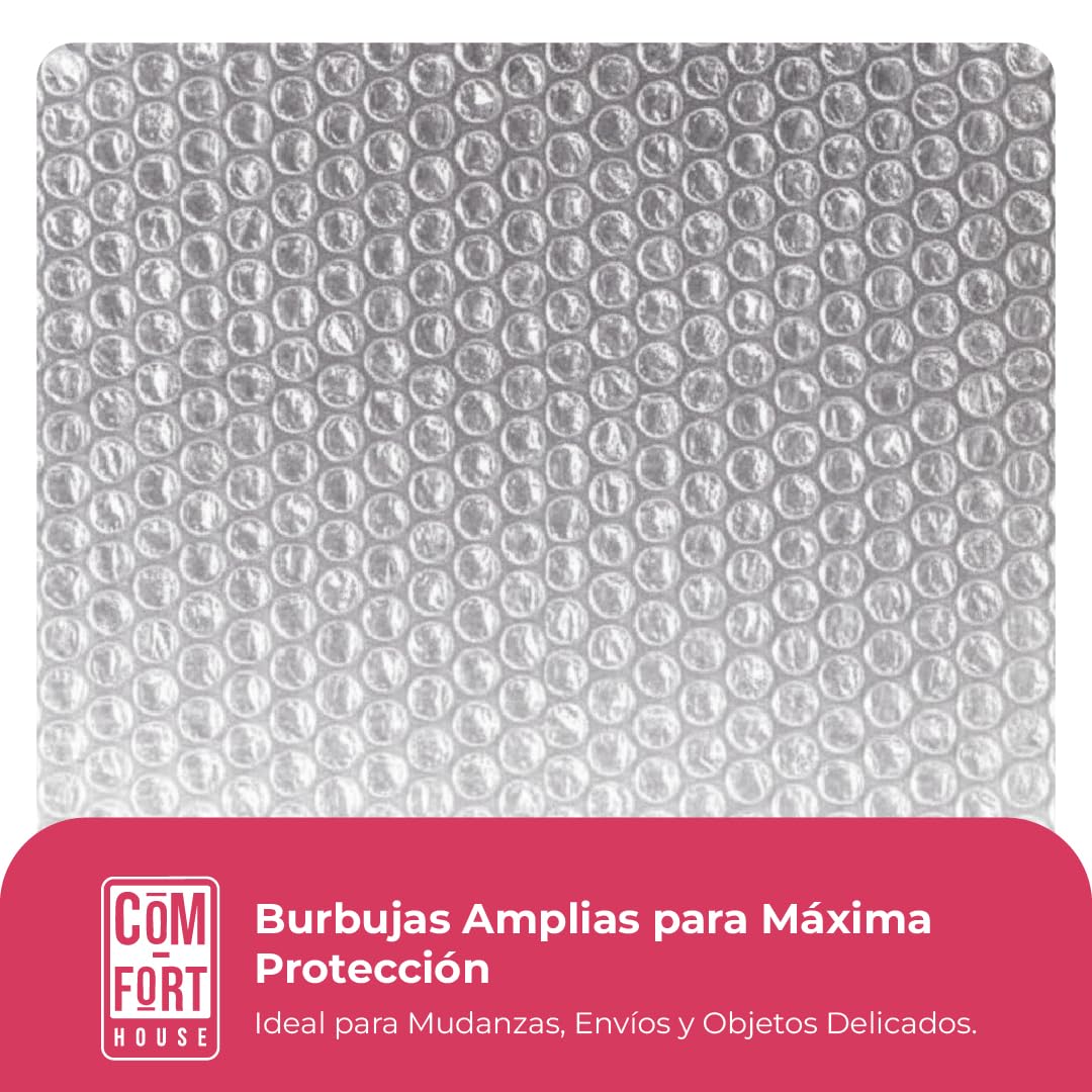 COM-FORT HOUSE- Plástico de Burbujas para Embalaje - 1 MTS x 20 MTS - Rollo Protector Resistente para Mudanzas, Envíos, Almacenaje – Corte Fácil