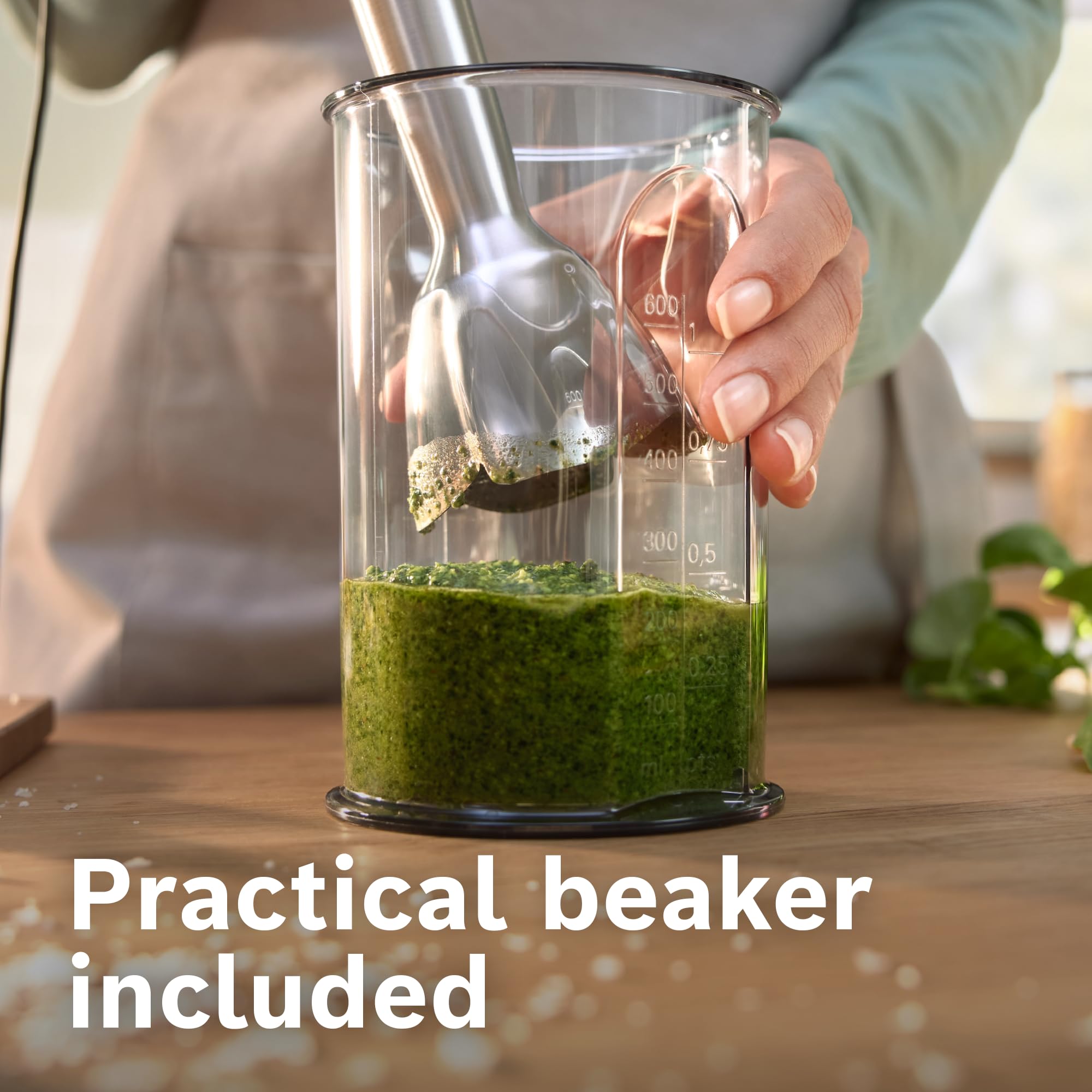 Bosch Stabmixer ErgoMaster Serie 6, mit Mixbecher, 4 Edelstahlklingen, verschleißfreie Keramikkupplung, langlebig, Luftkühlung, leistungsstark, 1200W, MSM6M810