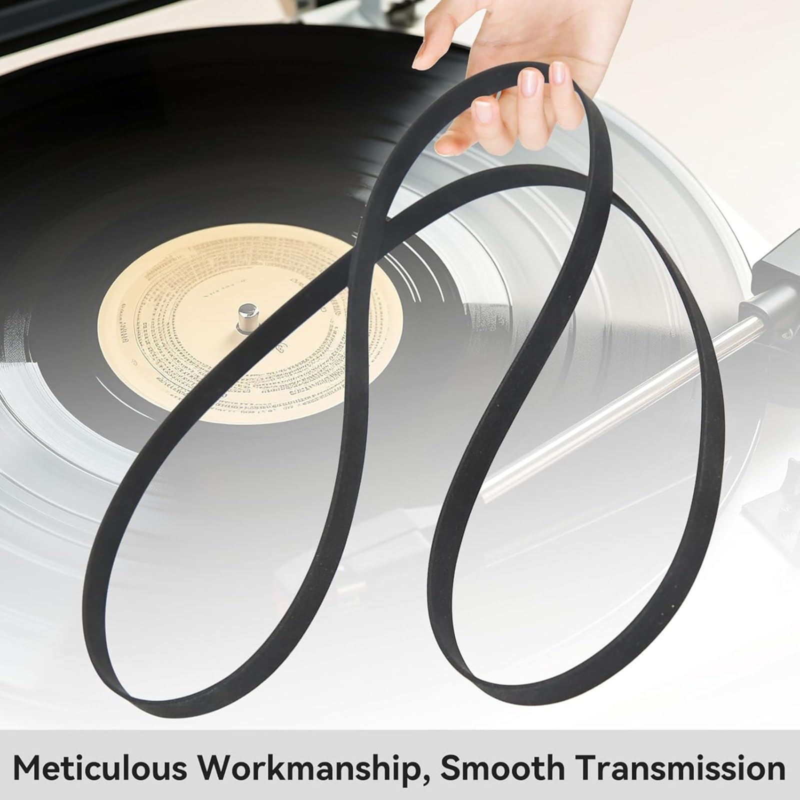 2 Courroies de Transmission pour Platine Vinyle 165-310mm Courroie en Caoutchouc Remplacement Universel(Breite 5mm,Fold Length 230mm)