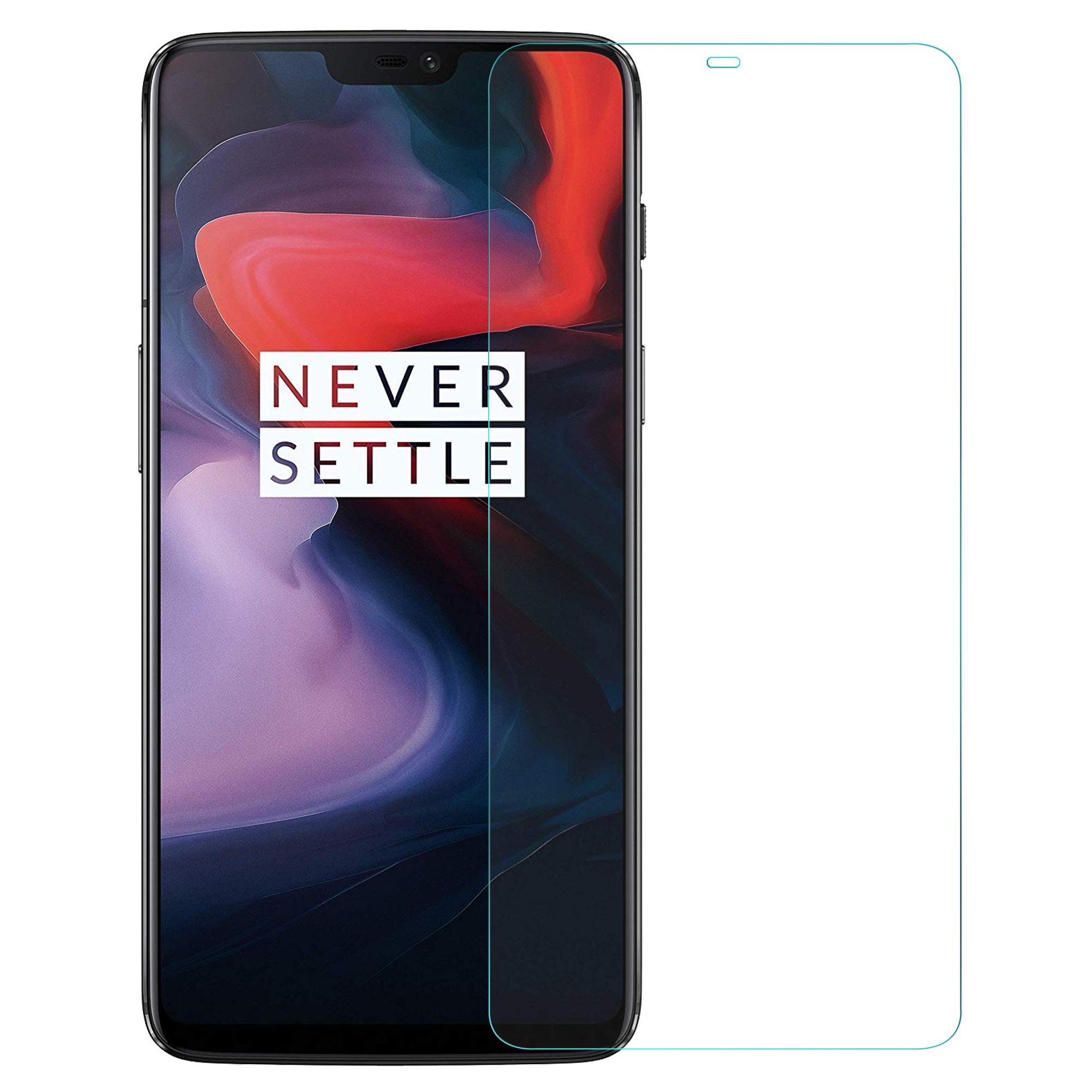 Case U Full Glue Tempered Glass for OnePlus 6 Edge to Edge Full Screen Coverage with Easy Installation kit (Pack of 2, White)