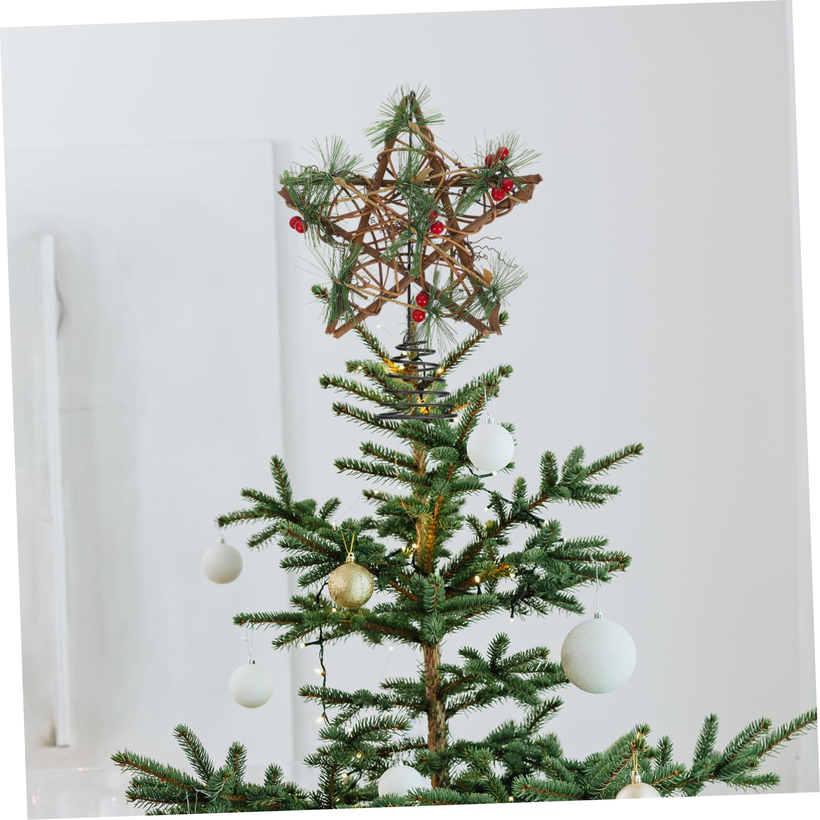 3 Pièces étoile de Sapin de noël Decoration de Bureau décoration de Noel d'arbre en Osier de Sapin de Noël en Osier de Noel Topper étoile de décoration de PRETYZOOM
