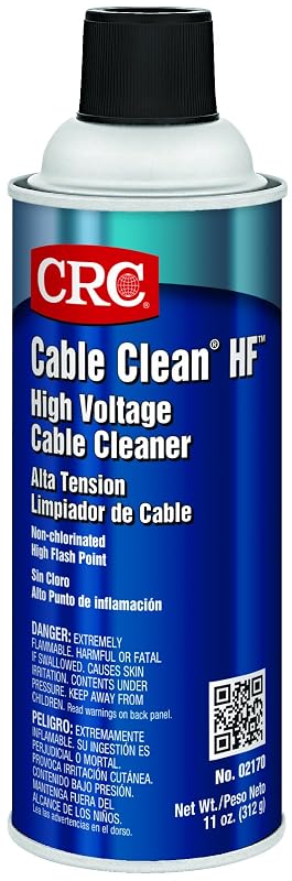 Limpador de Cabos de Alta Tensão CRC Cable Clean HF 02170 em Aerossol para Emendas e Terminações, 312 g