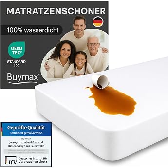 Buymax Mattress Protector 60 x 120 cm Waterproof Waterproof Fitted Sheet without Crinkle Incontinence Pad All-Round Elastic Breathable All-Round Cover Anti-Dust Mite Cover Washable