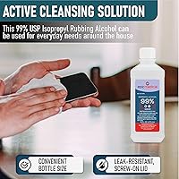 Vista 4 de 99% Alcohol isopropílico 99 Porciento, Alcohol de fricciones 99 Porciento Botella de 16 oz, Limpiador de Propósito General para Vidrio y PCB, Grado