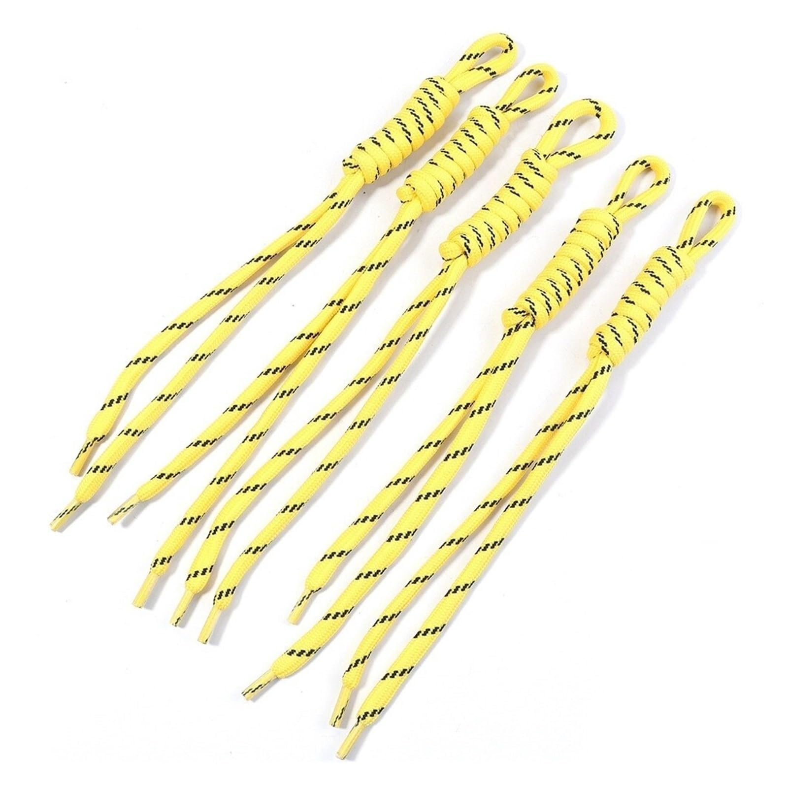 Nylon Cord Thread 35pcs Colorful Braided Lanyard Keychain Design Nylon Cord Knot Woven Rope for Bracelets Macrame(Yellow)