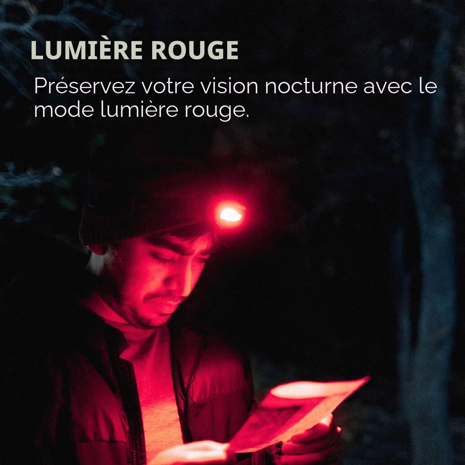 NEBO Einstein 750 - Lampe frontale avec 5 modes d'éclairage - Accessoires de camping et de randonnée - Lampe frontale pour la course à pied et le sport en extérieur