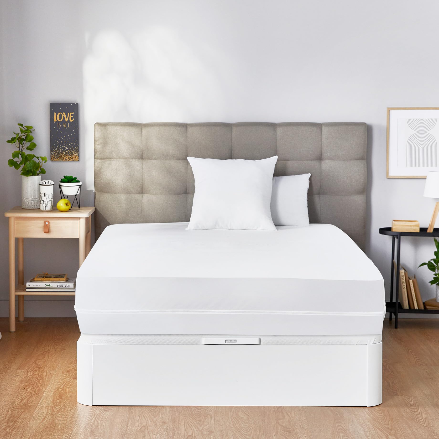 Pikolin Home - Funda de Colchón Impermeable Antichinches | 135x190/200cm | Apto colchones de hasta 30cm de Altura | Hipoalergénica contra chinches y fluidos | Cierre de Seguridad | Muy Transpirable