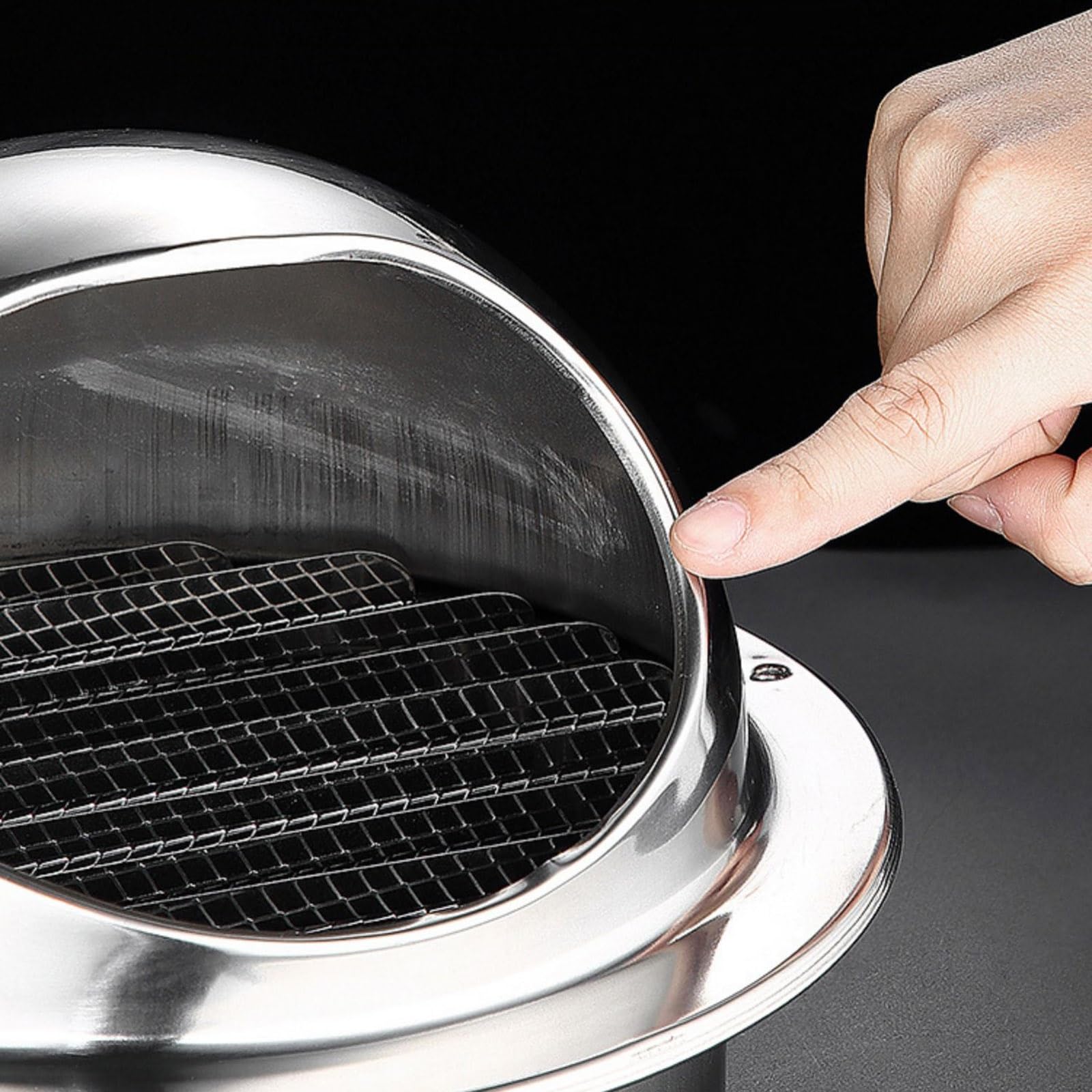 Edelstahl Entlüftung 100mm - Außenwand Auslass Für Küche & Bad