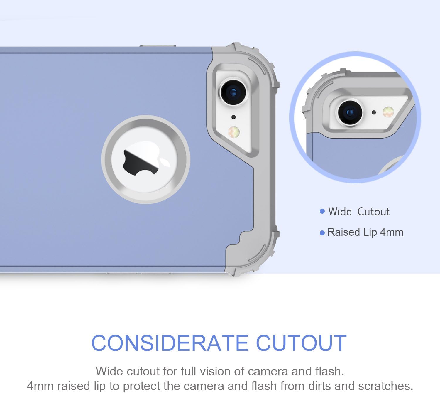 BENTOBEN Phone Case for iPhone 8/iPhone 7,3 in 1 Shockproof Heavy Duty High Impact Resistant Hybrid Hard PC Soft Silicone Cover Full Body Protective Case for iPhone 7/8, Steel Blue