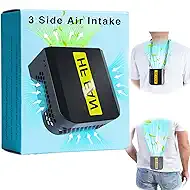 Portable Waist Clip Fan Rechargeable - 3 Side Air Intake Non-Blocking Under Shirt Fan with 10000mAh Battery Personal Wearable Fan for Body Cool