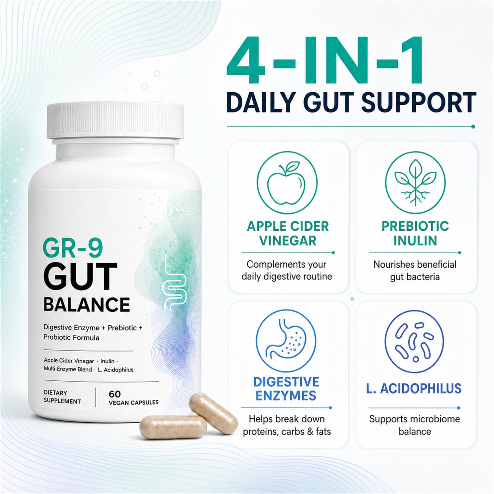 GR-9 Pepsin Neutralizer & Throat Mucus Support, 60 Vegan Capsules — Amazon image 2