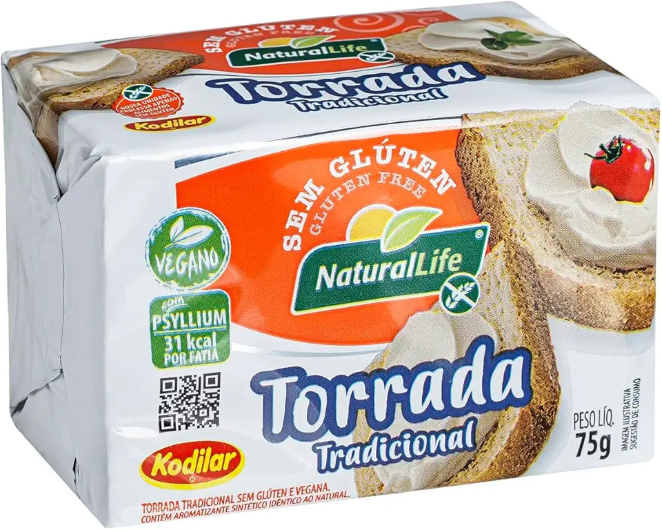 Torrada Tradicional Natural Life - Sem Glúten - Vegana - 75g