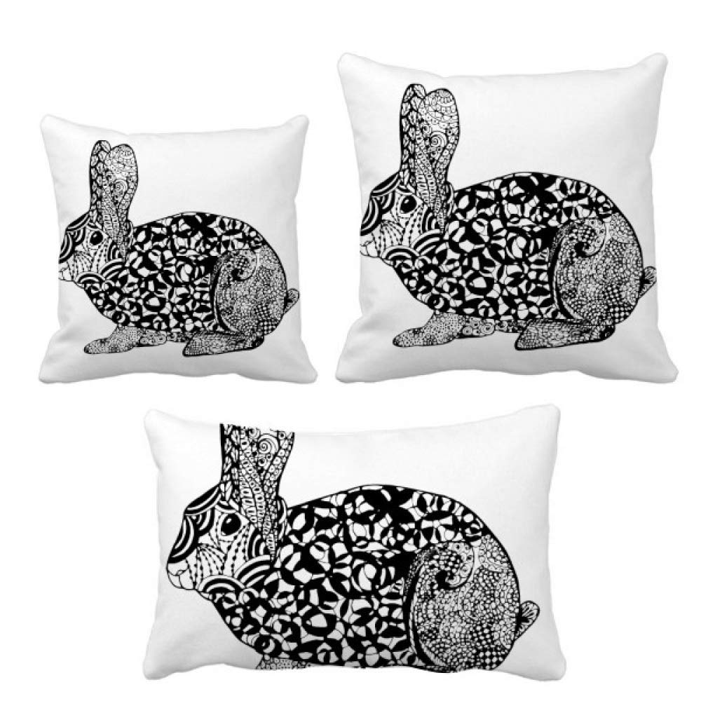Housse de coussin lapins au motif portrait d'animaux, une idée cadeau idéale