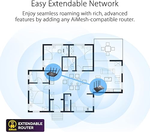 Miniatura 5 de ASUS ROG Rapture GT6 2 unidades Sistema WiFi 6 de malla para juegos de triple banda cubre hasta 5800 pies cuadrados puerto de 25 Gbps aceleración de