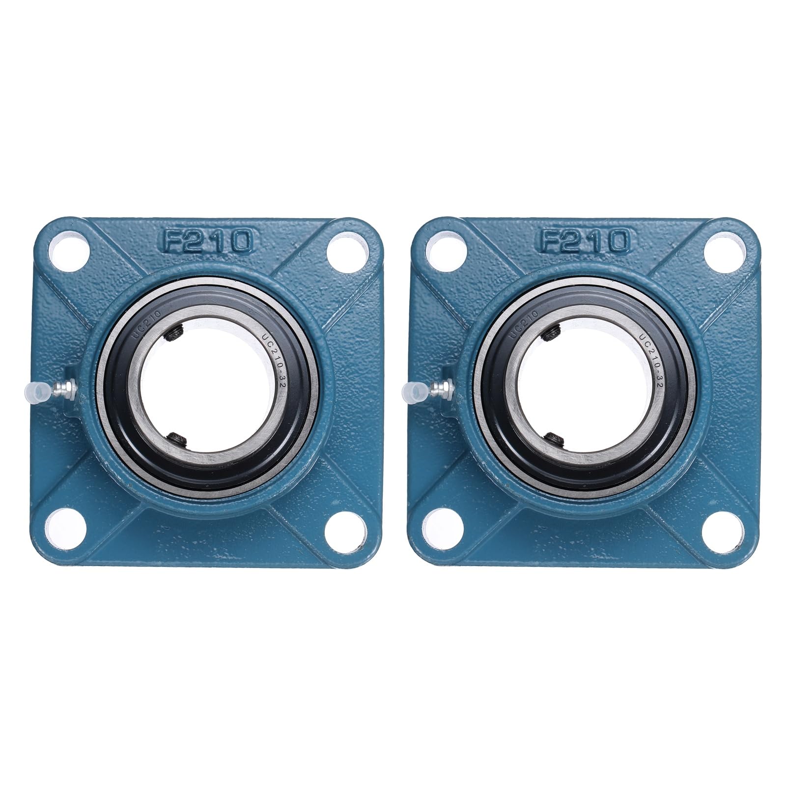 QUARKZMAN 2 Pcs Cojinetes De Bloque UCF-210-32 Con Agujero De 2 Pulgadas Autoalineables De Acero Cromado Unidades De Rodamiento Con Montaje En Brida Cuadrada De 4 Tornillos Base Sólida