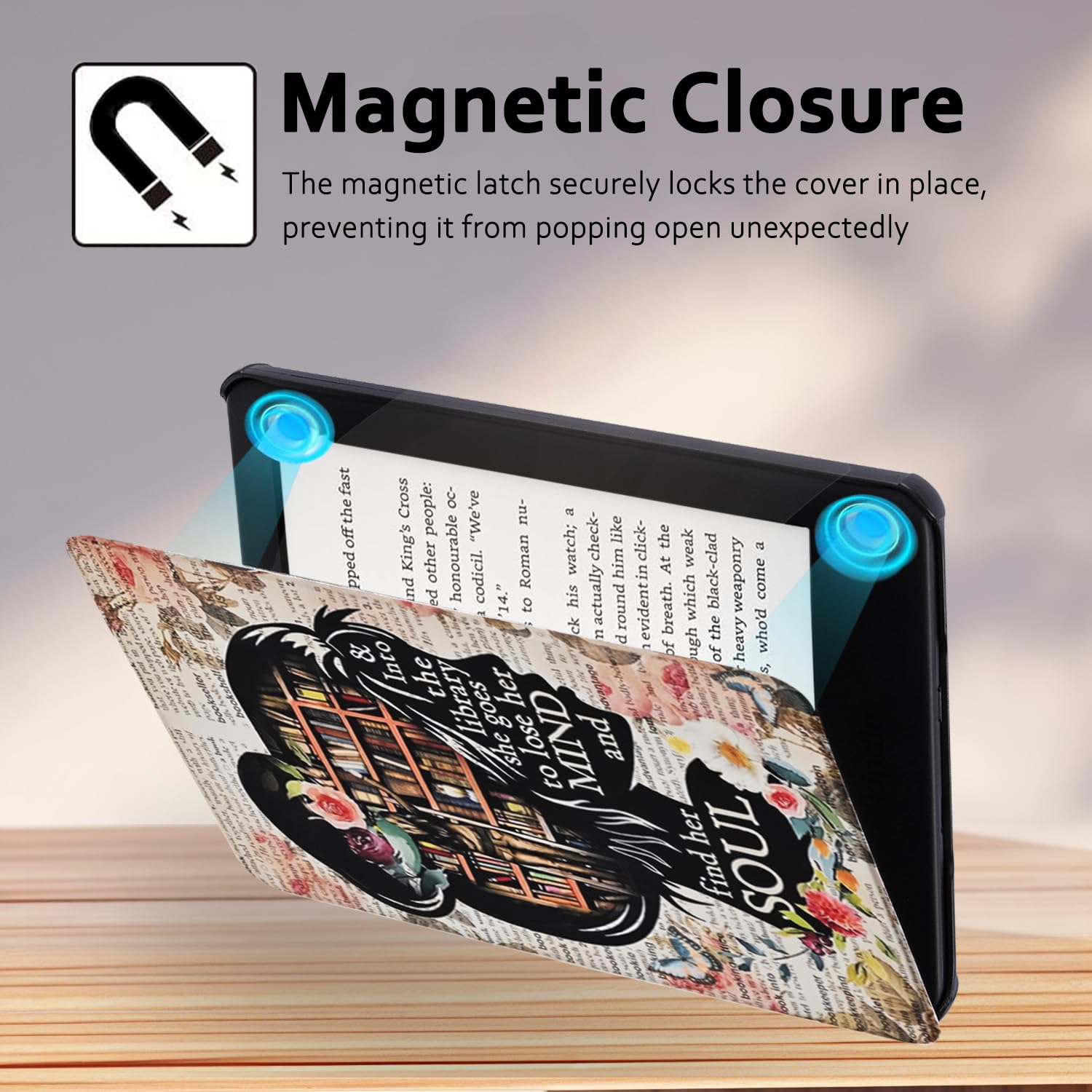 SCSVPN PQ94WIF Schutzhülle für Kindle Paperwhite 10. Generation 2018, mit Handschlaufe, automatischer Schlaf-/Wachmodell, schlank, leicht, PU-Leder, Smart-Schutzhülle, nur passend für 15,2 cm Kindle