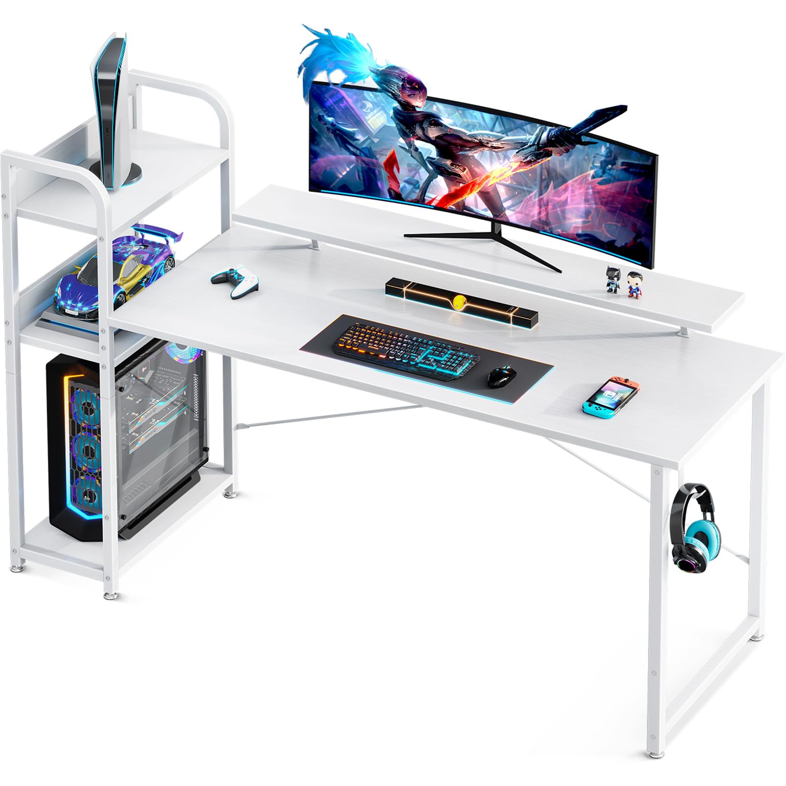 パソコンデスク 幅112cm 棚3段 ラック www.hawkishgroup.com