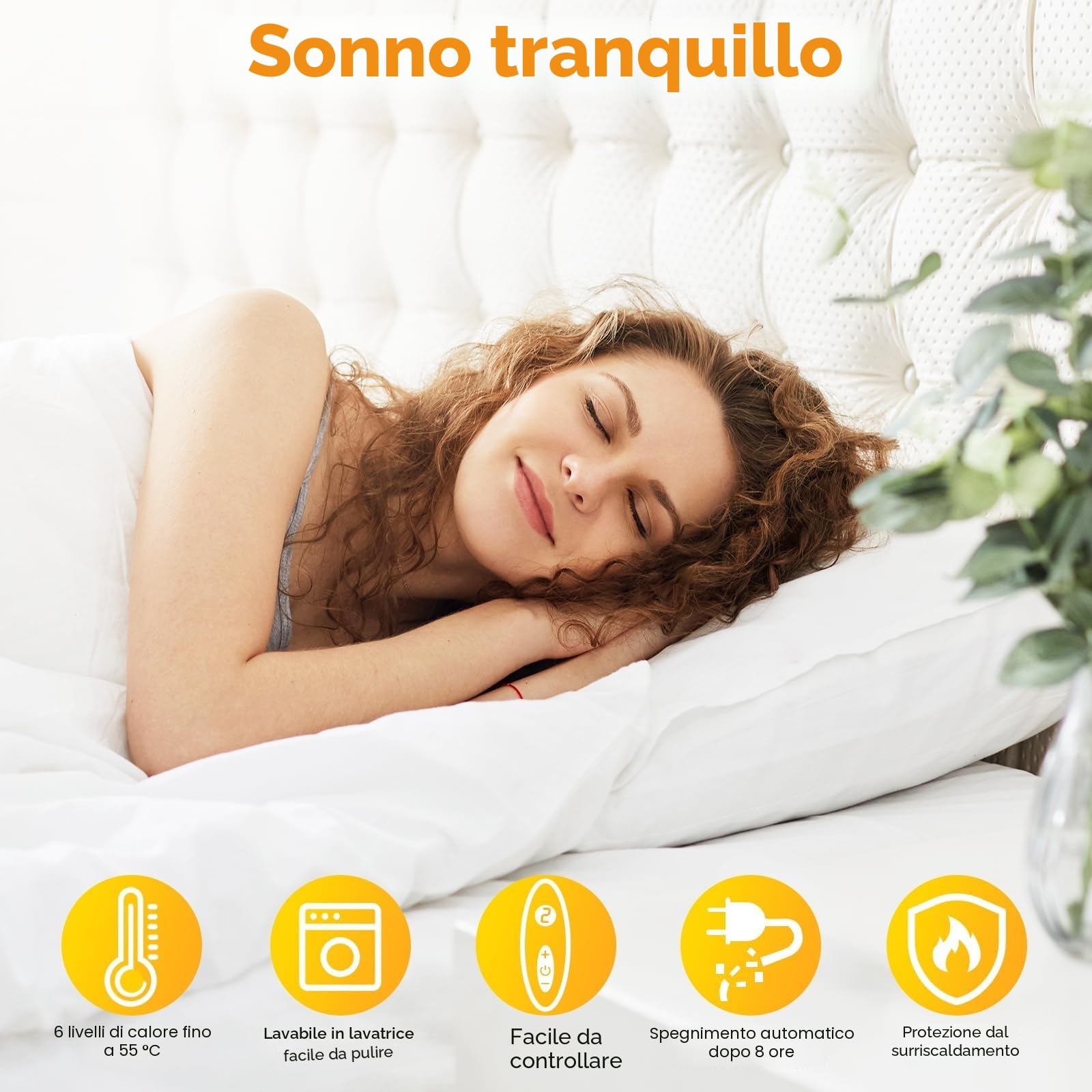 TLGREEN Scaldaletto Singolo 100W, 193x91 cm Sottocoperta Riscaldato, Coperte Da Letto Elettriche, Lavabile in Lavatrice, con 6 Temperature, Spegnimento Automatico, Protezione da Surriscaldamento